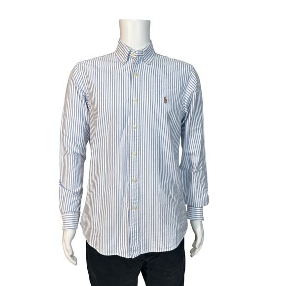 Polo Ralph Lauren Men Classic Fit Striped Button Down Shirt Blue White Size M - Picture 4 of 6